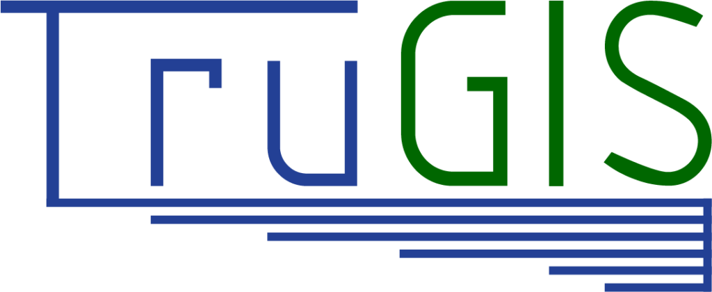 TruGIS logo in Circular Insights colors, blue, black and green