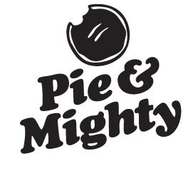 Pie & Mighty logo in black and white